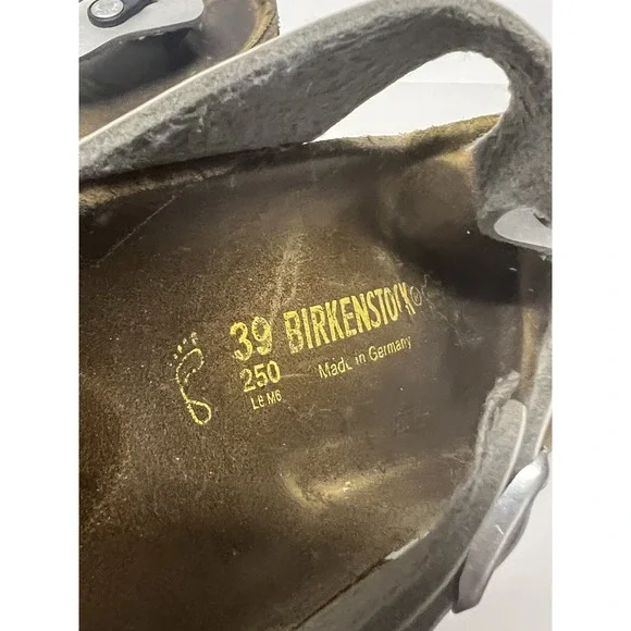 Birkenstock GIZEH Toe-Post Flat Sandals EU 39 Womens 8 Pewter Silver Birko-Flor - Picture 5 of 8